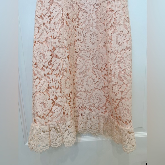 Revolve Aijek eyelash pink lace mini dress keyhole back - Picture 8 of 16